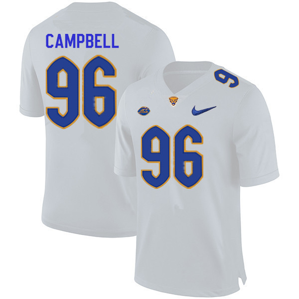 Men #96 Jared Campbell Pitt Panthers College Football Jerseys Sale-White